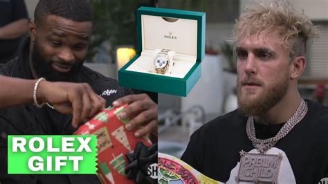 jake paul gives tyron woodley rolex|Jake Paul gifts opponent Tyron Woodley a £9,000 Rolex watch .